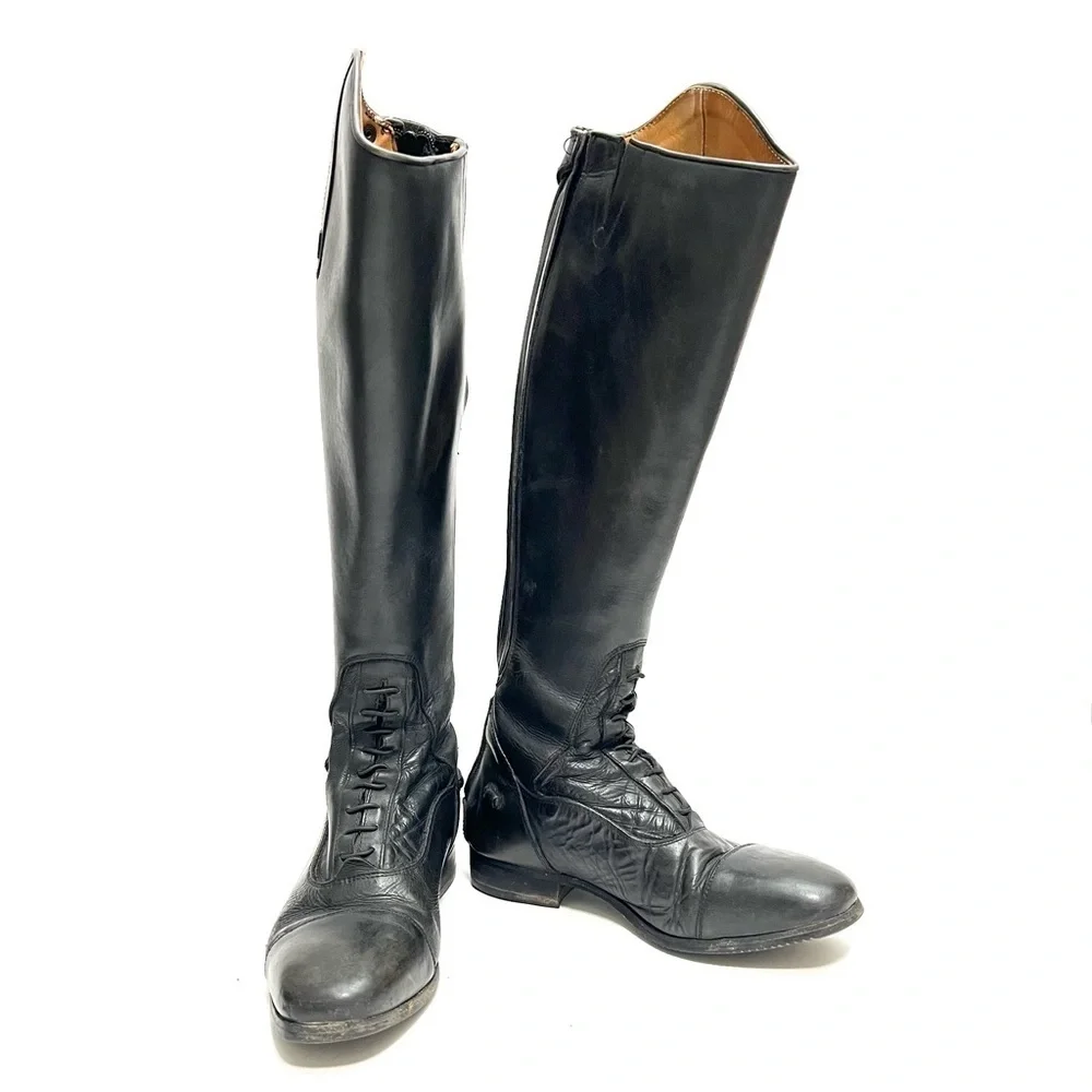 TREADSTEP | Vintage 1990s women’s black leather knee high field riding boots